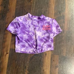 RADIATE POSITIVITY Girls Swimsuit Material Shirt (crop top)